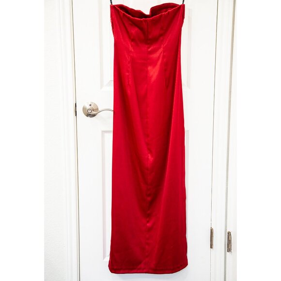 Windsor Y2K Red Beaded Strapless Formal Sheath Dress, size 3 - Picture 4 of 7